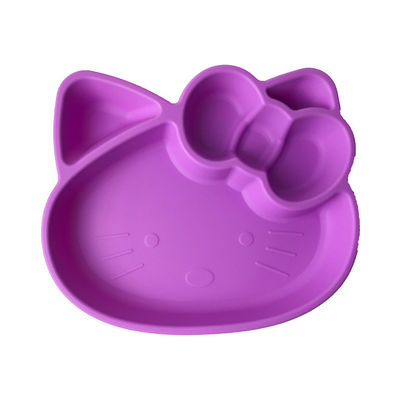 satın al Cartoon Kitten Şekli Silikonlu Beslenme Setleri Bpa İçermeyen Bebek Tabakları online manufacture
