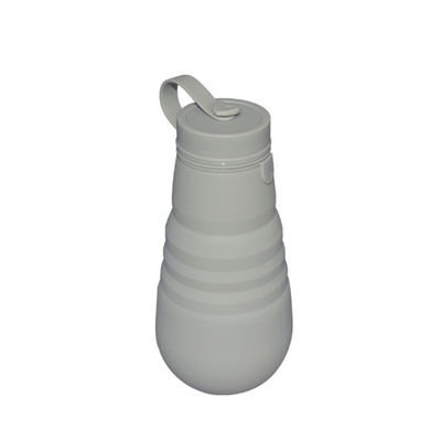 satın al Gri Silikon Katlanabilir İçme Şişesi Doğa Sporları Katlanır 500ml Su Şişesi online manufacture