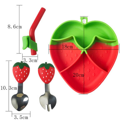 satın al MHC Fruit Design Silikon Bebek Mama Seti BPA Free Çilek Mama Kabı online manufacture