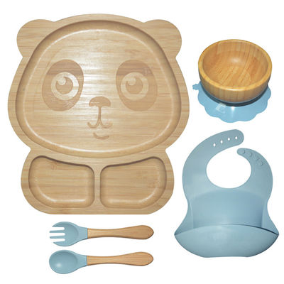 satın al BPA Free Silikon Bebek Besleme Seti Bölünmüş Emme Bambu Silikon Bebek Tabağı MHC online manufacture
