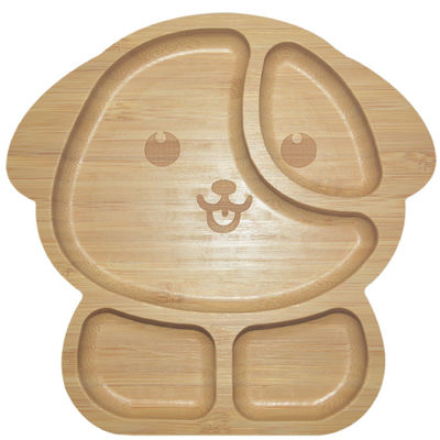 satın al MHCsilikon Bambu Bebek Tabak BPA Serbest Bölünmüş Emme Yemek Ahşap Yiyecek Bambu Çömlek online manufacture