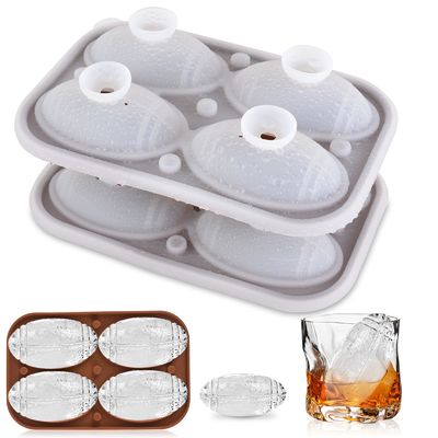 satın al MHC Fabrikası Toptan Satış Buz Küpü Tepsisi Şekilleri Kapak Topları ile Komik 3D Rugby Futbol Buz Tepsisi online manufacture