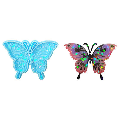 satın al Yüksek Dayanıklılıklı 3D Holografik Silikon Kalıp MHC reçine sanat dekorasyonu kelebek anahtarlıkları online manufacture