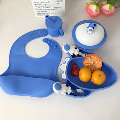 satın al Silikon Çocuk Bebek Besleme Placemat Set Food Grade BPA Free Eco-Friendly Su geçirmez Çekilmez Masa Tablosu Plate Bowl Spoon online manufacture