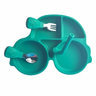 Bebek Besleme Silikon Kaşık Seti Özelleştirilmiş Araba Şekli Bpa Free