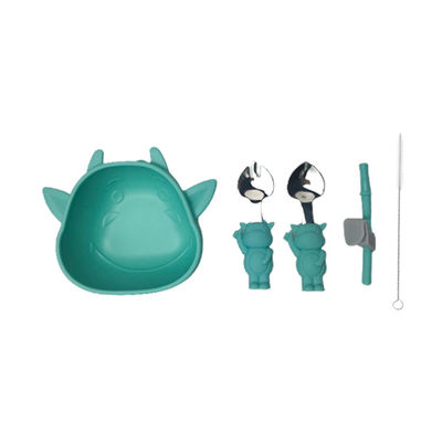 Imp Shape Yeniden Kullanılabilir Silikon Bebek Besleme Seti Kaymaz Bpa İçermeyen Kase Özelleştirilmiş
