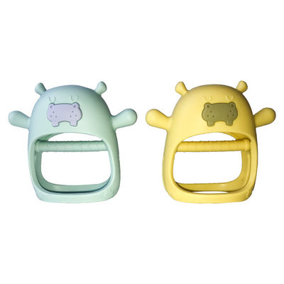 Silikon Bebek Diş Kaşıyıcı Özelleştirilmiş Hippo Asla Damla Diy El Yapımı Bpa Free
