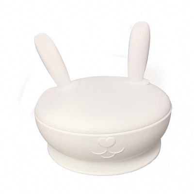 Bebek Besleme Silikon Emme Bölünmüş Plaka Kapaklı BPA Free Bunny Shape