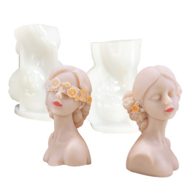 İnsan Vücudu Geometrik Mum Kalıp Silikon Gözü Bağlı Kız 3D DIY Özelleştirilmiş