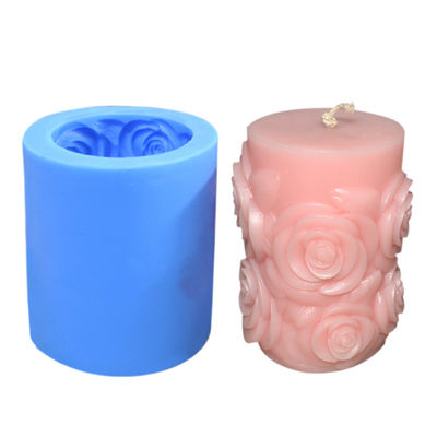 Gıda Sınıfı Çiçek Silikon Mum Kalıp Silindir Çevre Dostu 3D