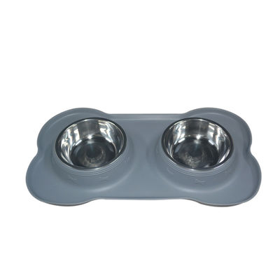 Çift Paket Silikon Pet Malzemeleri Özel Logo Köpek Pet Besleme Kaseleri