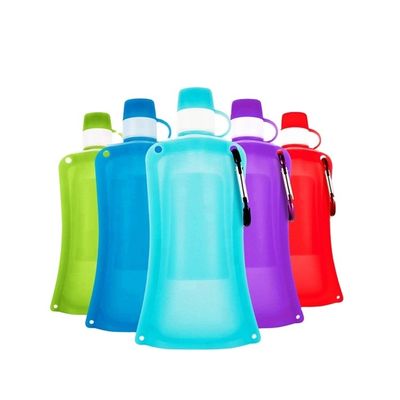 0.5L Katlanabilir Silikon Su Şişesi Günlük Taşınabilir Doğa Sporları Su Şişesi