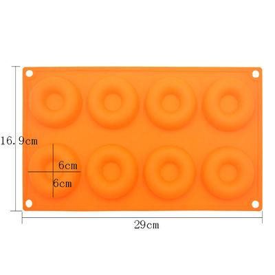 8 Kavite 3D Silikon Kek Kalıpları Donut Şekli Özel Yapılmış Sabun Kalıpları