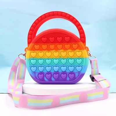 Push Bubble Girls Pop Omuz Çantası, Stres Rahatlatmak Pop Fidget Çanta