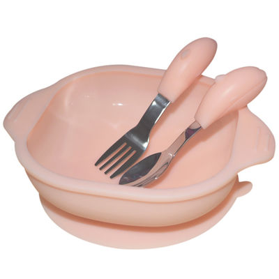 Bebek Yumuşak Silikon Emme Kase Plaka Küçük Bebek Bölünmüş Plaka Kaşık Kapaklı Set