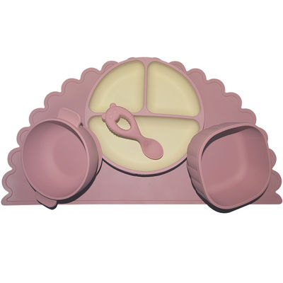 Ergonomik Silikon Bebek Besleme Seti Silikon Çocuk Tabakları Çatallar İçin Çatal Ve Kaşık