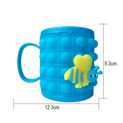 Kişiselleştirilebilir Bebek Besleme Çocuklar İçme Kupası Silikon İtme Balon Fidget Popper Pop Yüksek Sıcaklığa Dirençli